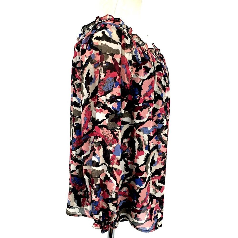Lane Bryant Blouse Women's 14/16 Peasant Boho Lined Polyester Elastic Neckline - Picture 4 of 7